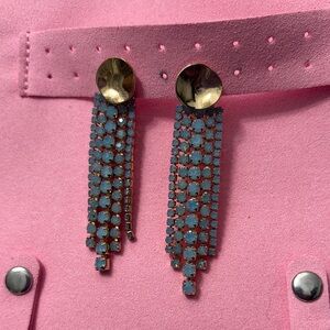 LOFT Gold and Blue Statement Earrings